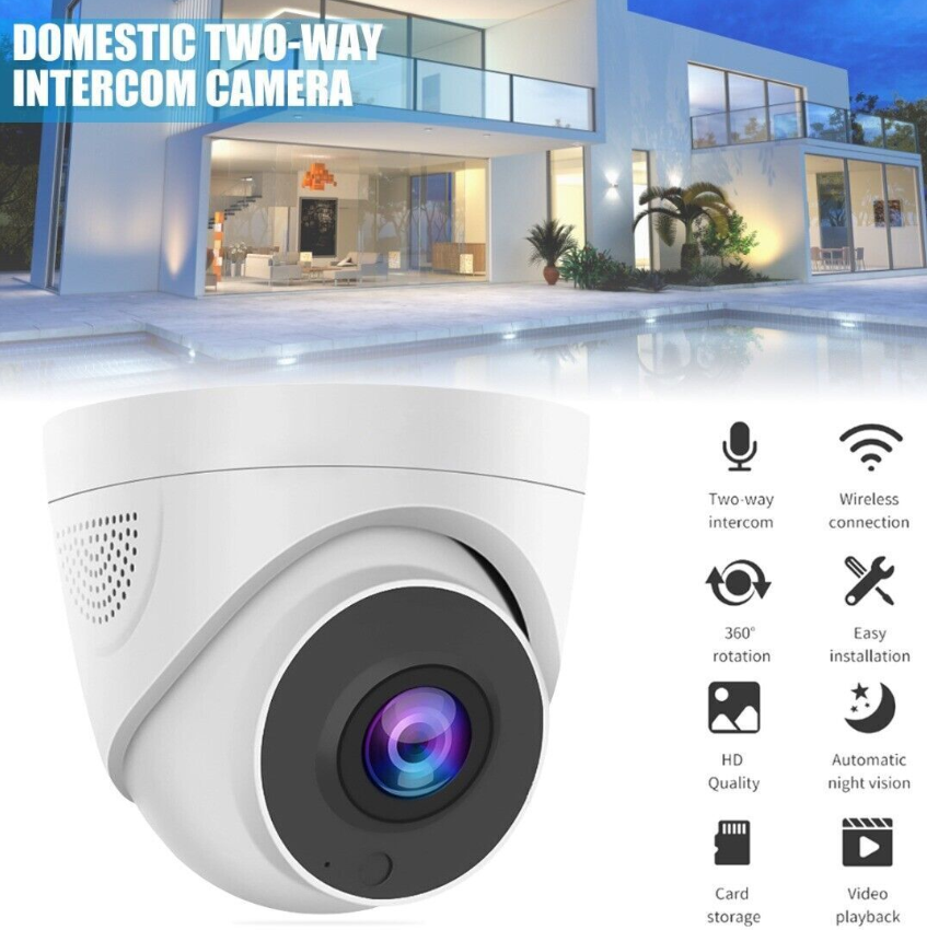 1080P Security WiFi Camera Indoor 2-Way Audio Wireless Night Vision Cam 360°