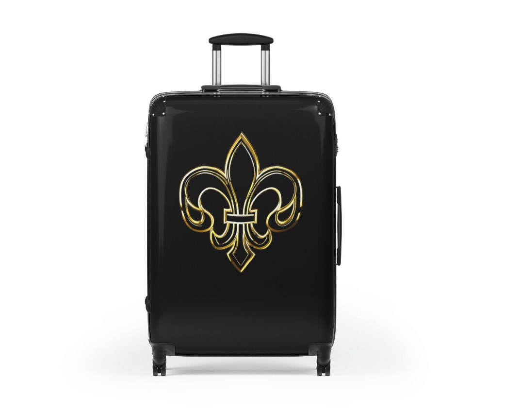 New Orleans Fleur-de-lis Travel Luggage - Stand Out Suitcase for Saints Fans